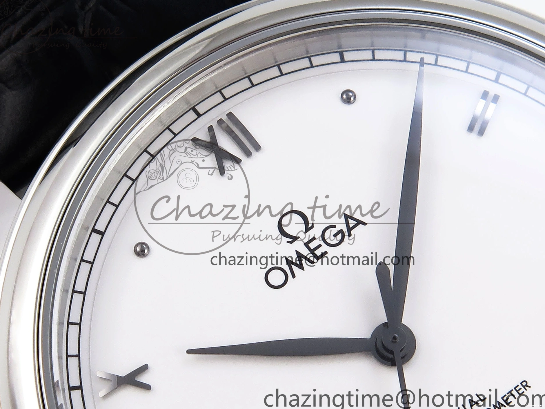 0325 ZipUp De Ville Date SS MKF 1:1 Best Edition White Dial Roman Marker on Black Leather Strap A 7741